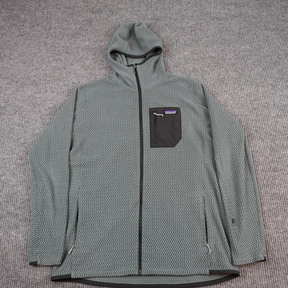 Patagonia R1 Air Hoody Jacket Mens XL Nauveau Green Full Zip Fleece 40255